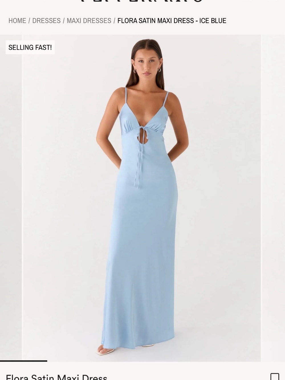 Peppermayo Satin Maxi Dress - Ice Blue